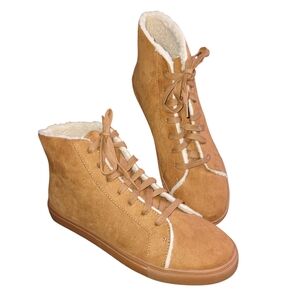Loft Faux Suede Fur Lined High Top Shoes Womens 8.5